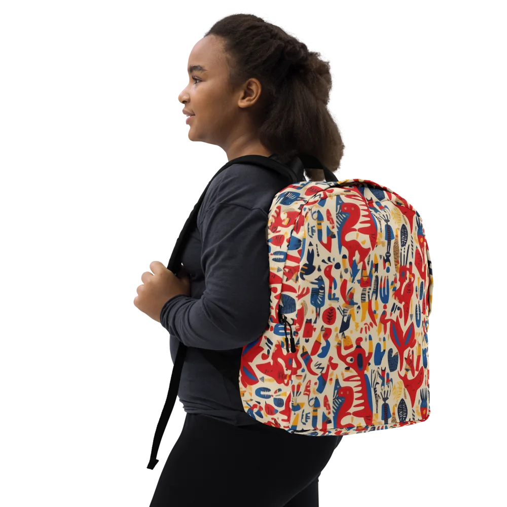 Red Tide Menagerie on Minimalist Backpack — Right Front