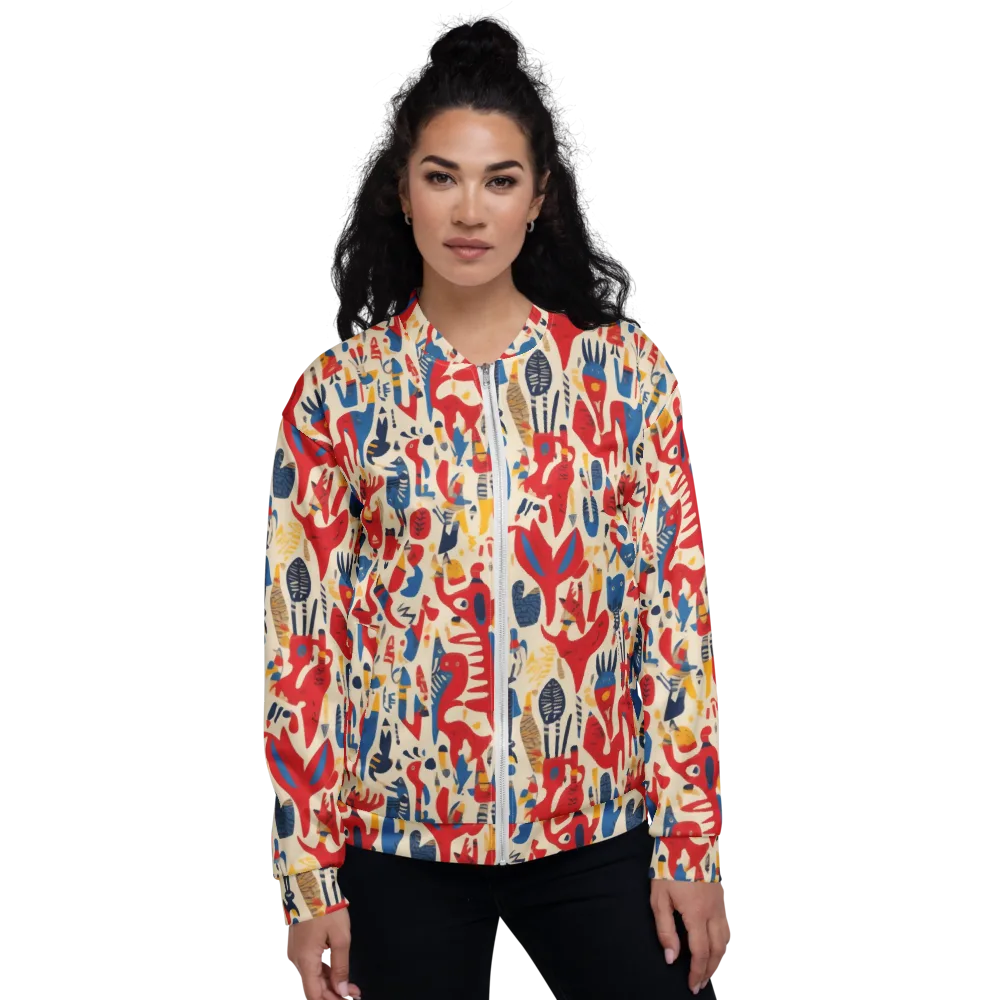 Red Tide Menagerie on Bomber Jacket — Front
