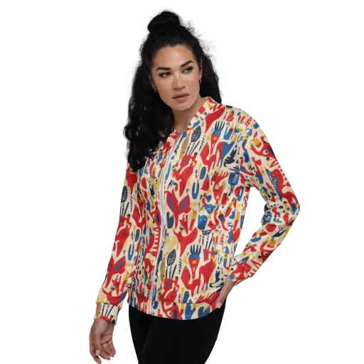 Red Tide Menagerie on a Bomber Jacket