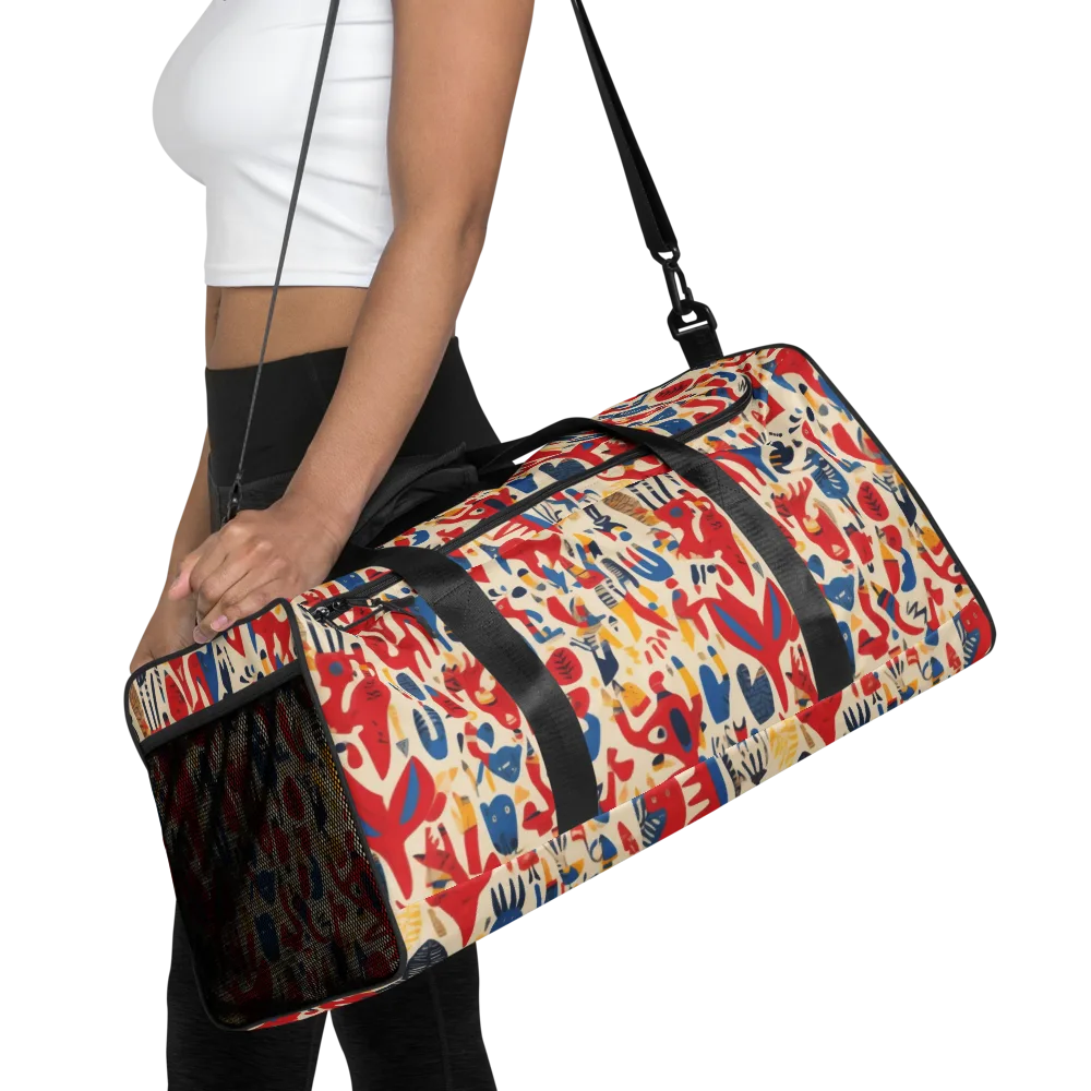 Red Tide Menagerie on Duffle Bag — Front