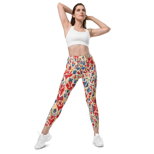Red Tide Menagerie on a Leggings with Pockets