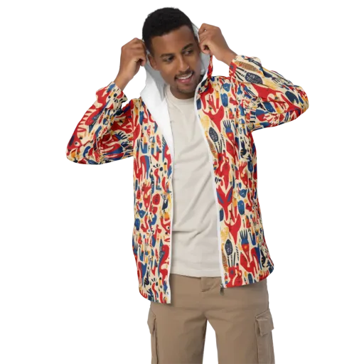 Red Tide Menagerie on a Men's Windbreaker