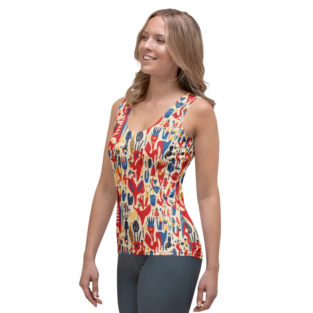 Red Tide Menagerie on Women's Tank Top — Left Front