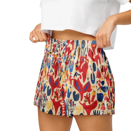 Red Tide Menagerie on a Women's Pajama Shorts