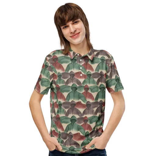 Hooded Rhythm on a Men's Slim Fit Polo Shirt