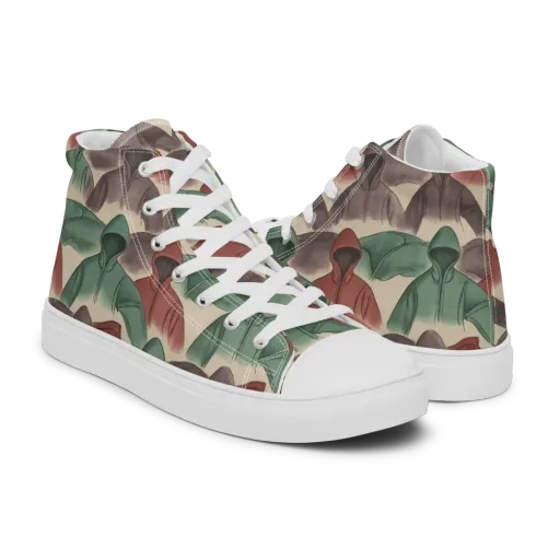 Hooded Rhythm on a Men's High Top Canvas Shoes