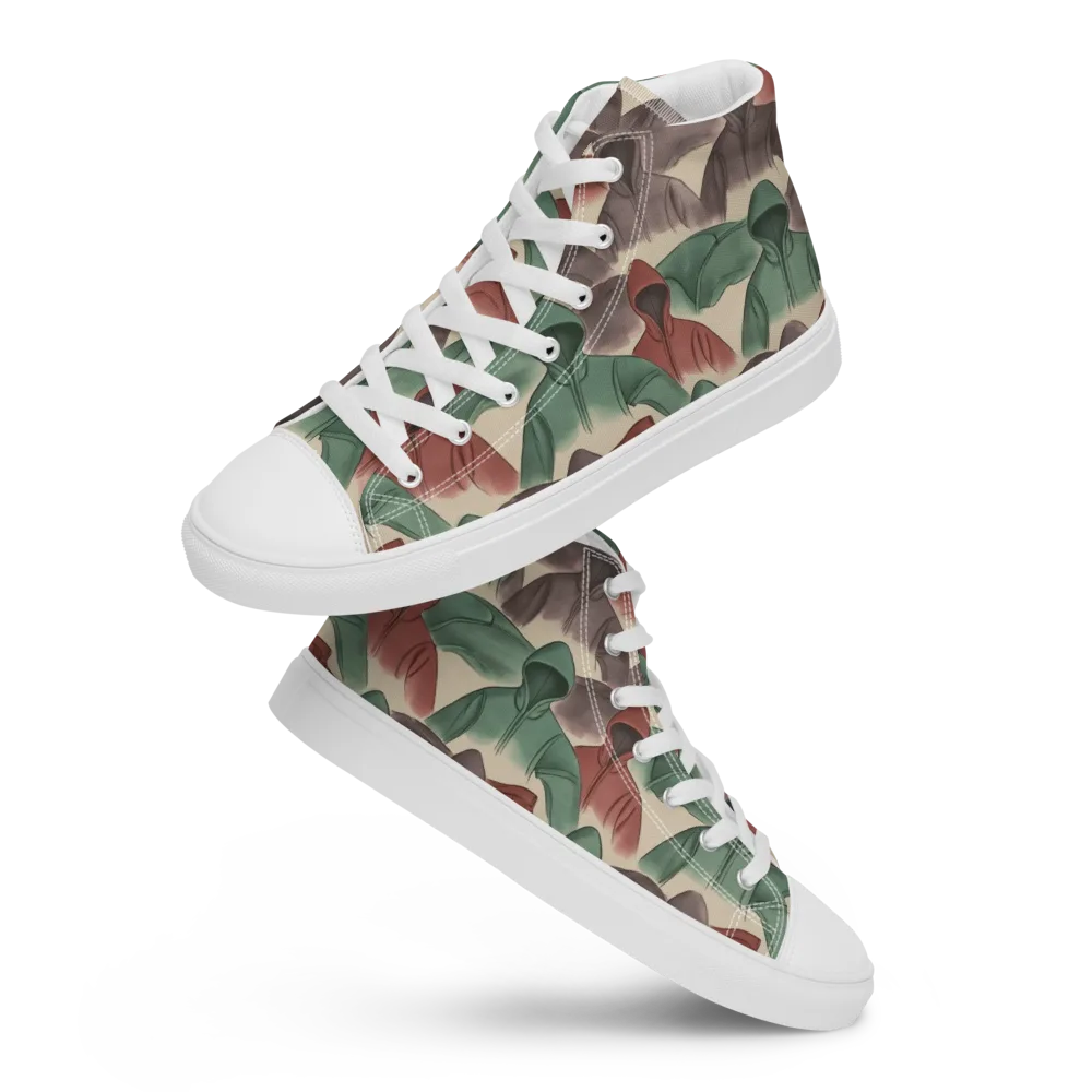 Hooded Rhythm on Men's High Top Canvas Shoes — Front