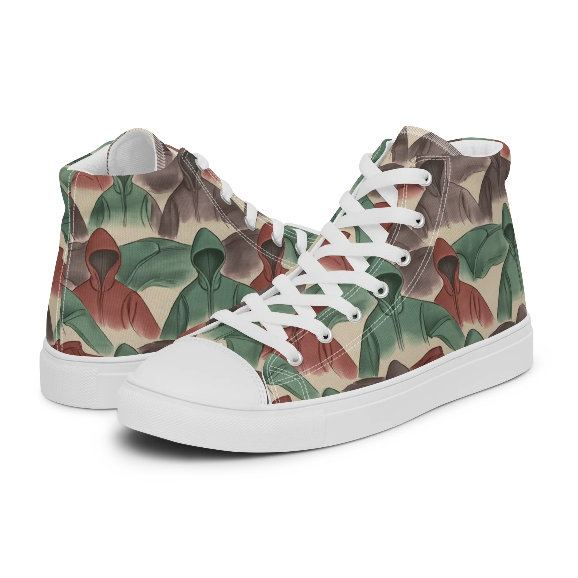 Hooded Rhythm on Women's High Top Canvas Shoes — Left