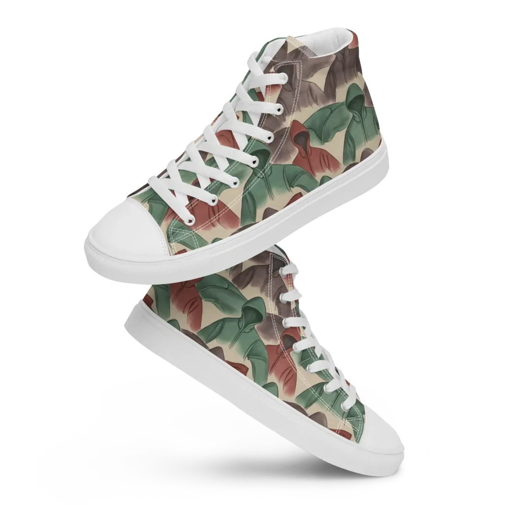 Hooded Rhythm on Women's High Top Canvas Shoes — Front