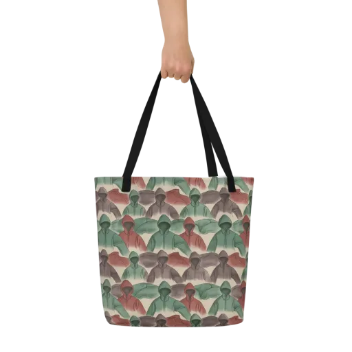 Hooded Rhythm on a Large Tote Bag W/ Pocket
