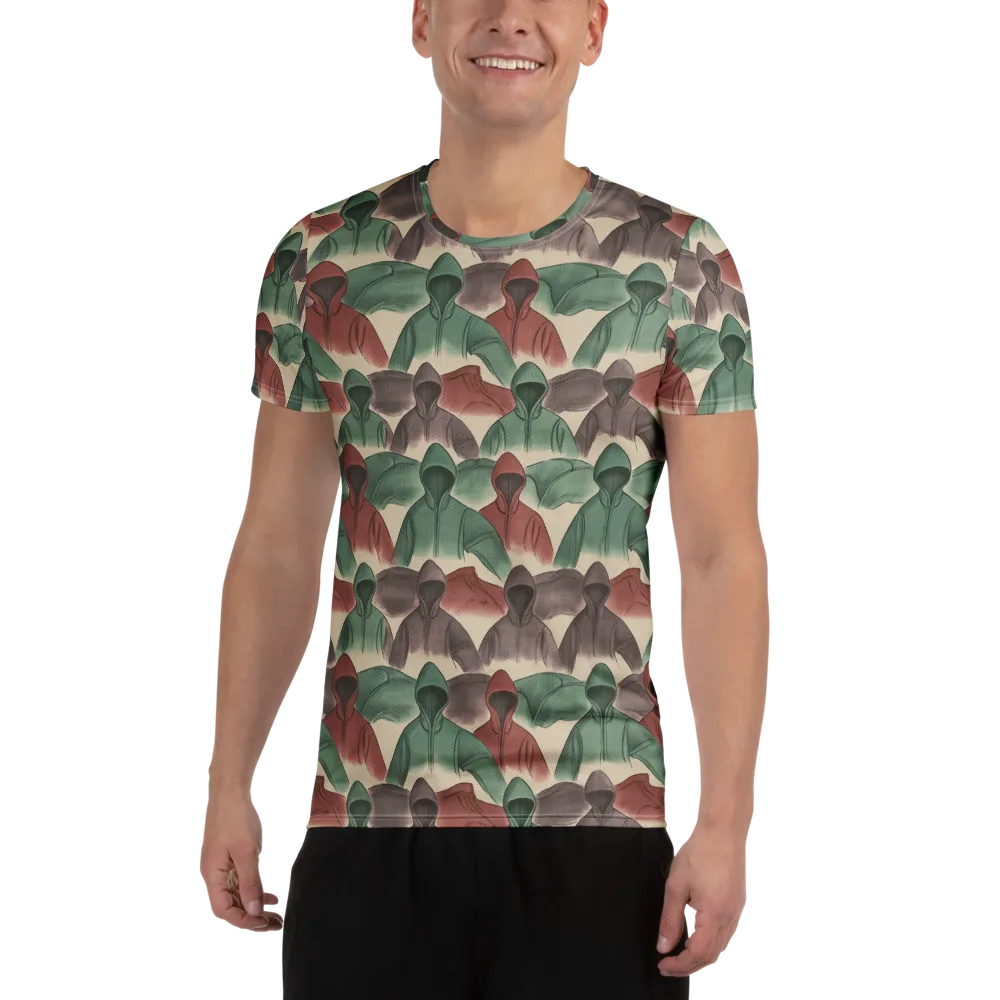 Hooded Rhythm on Men's Athletic T-Shirt — Front