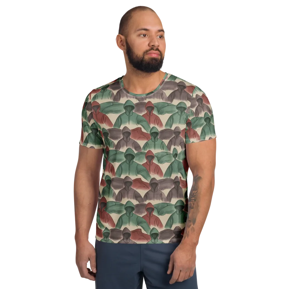 Hooded Rhythm on Men's Athletic T-Shirt — Front