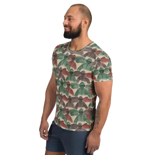 Hooded Rhythm on a Men's Athletic T-Shirt
