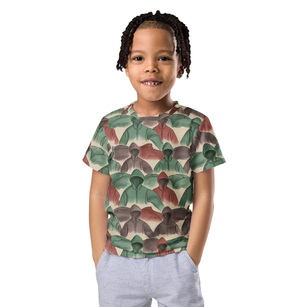 Hooded Rhythm on Kids Crew Neck T-Shirt — Front