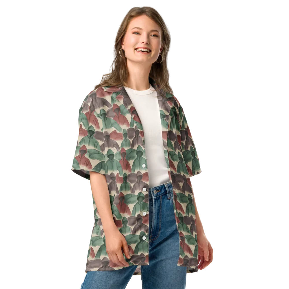 Hooded Rhythm on Button Shirt — Front