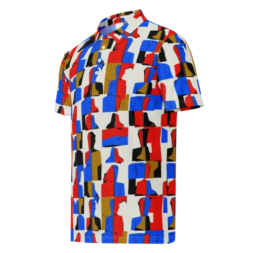 Primary Silhouettes on a Men's Slim Fit Polo Shirt