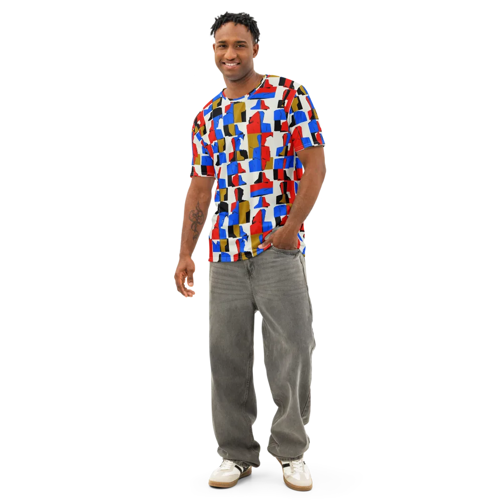 Primary Silhouettes on Men's Cotton Crew Neck T-Shirt — Front