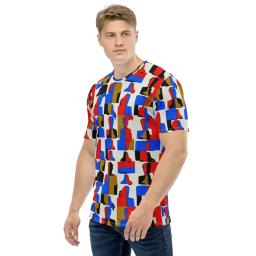 Primary Silhouettes on a Men's Crew Neck T-Shirt