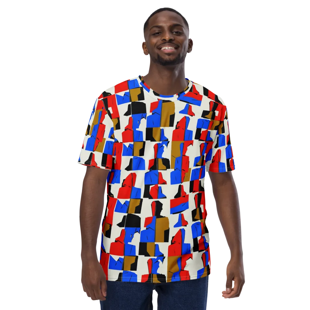 Primary Silhouettes on Men's Crew Neck T-Shirt — Front