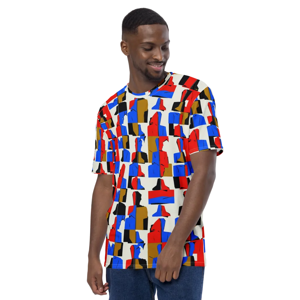 Primary Silhouettes on Men's Crew Neck T-Shirt — Left