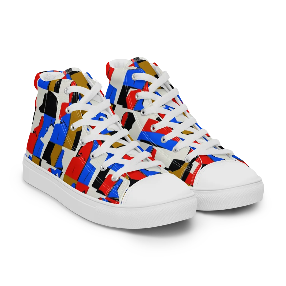 Primary Silhouettes on Men's High Top Canvas Shoes — Right Front
