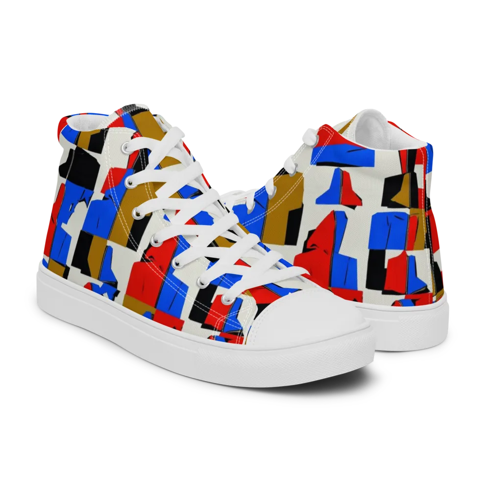 Primary Silhouettes on Men's High Top Canvas Shoes — Right