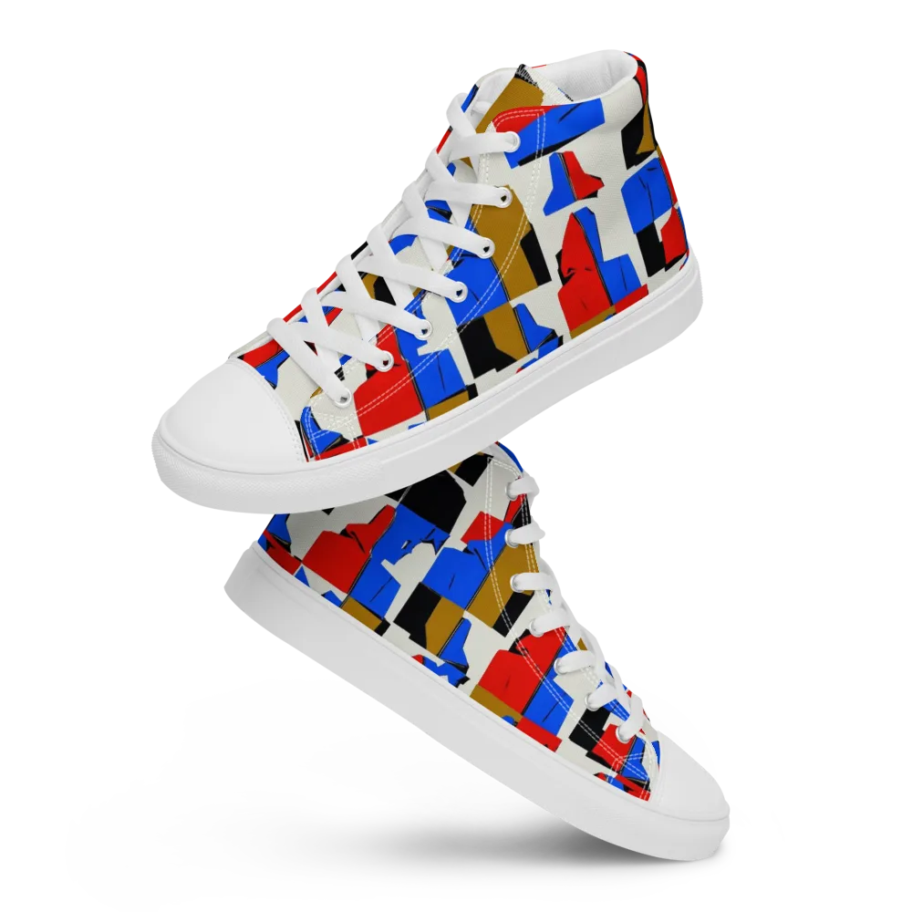 Primary Silhouettes on Men's High Top Canvas Shoes — Front