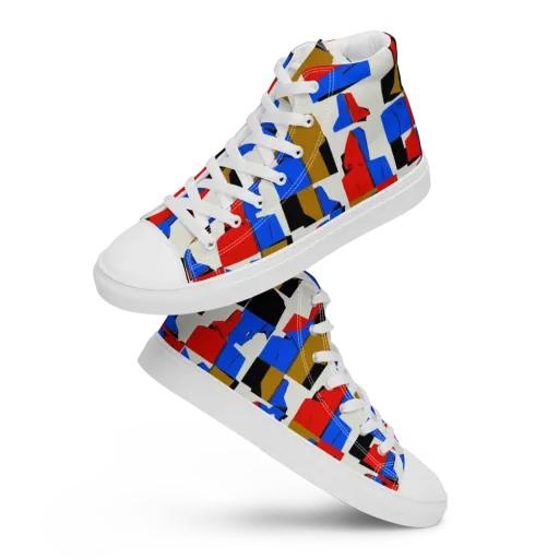 Primary Silhouettes on a Men's High Top Canvas Shoes
