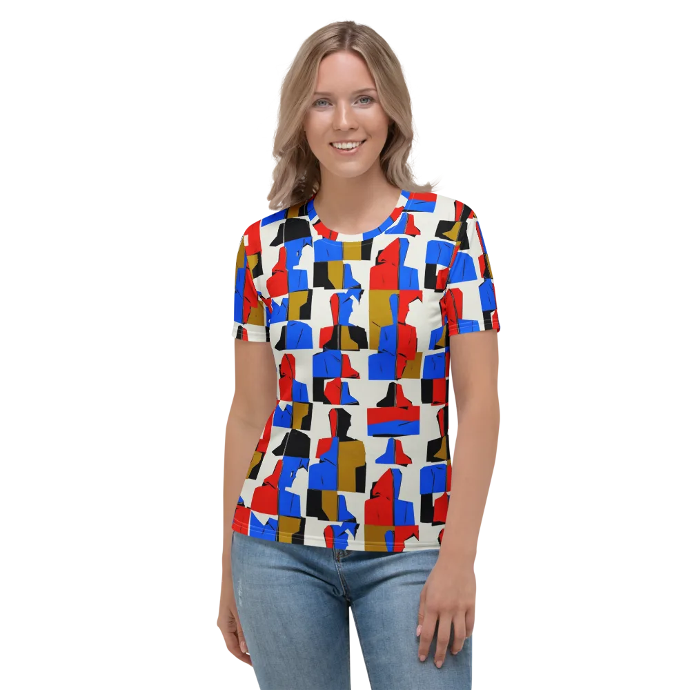 Primary Silhouettes on Women's Crew Neck T-Shirt — Front