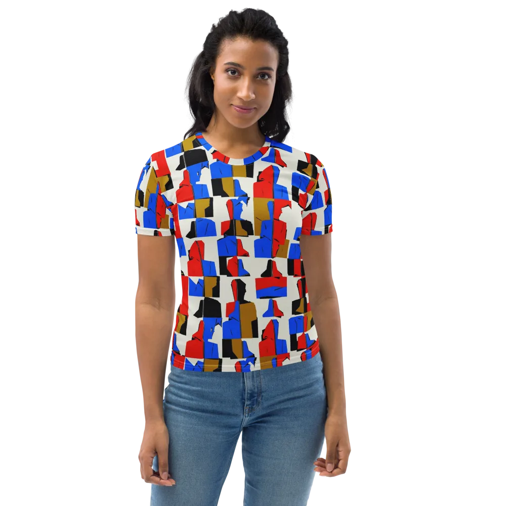 Primary Silhouettes on Women's Crew Neck T-Shirt — Front