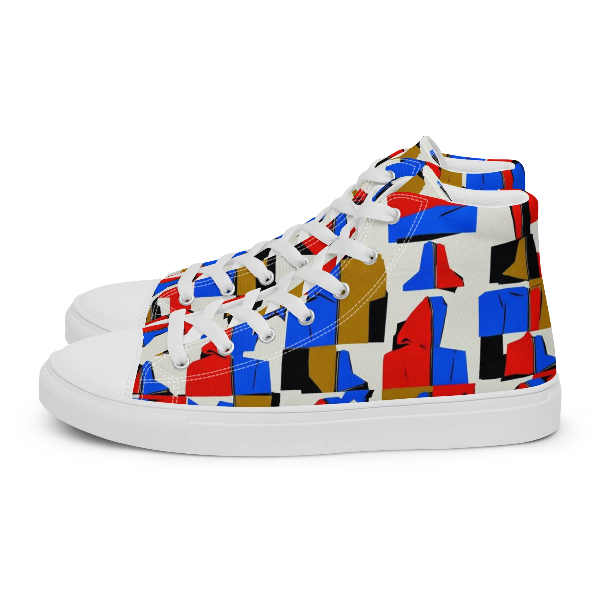 Primary Silhouettes on Women's High Top Canvas Shoes — Left