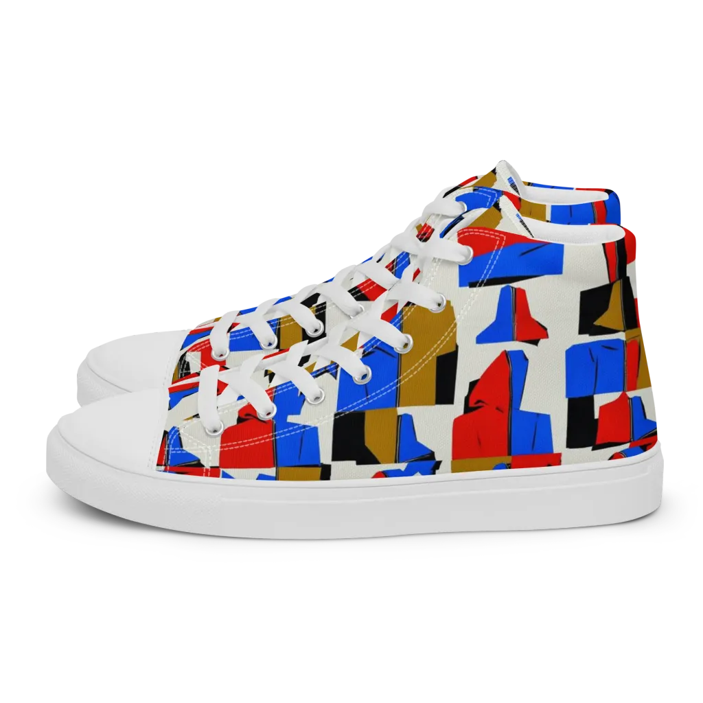 Primary Silhouettes on Women's High Top Canvas Shoes — Left