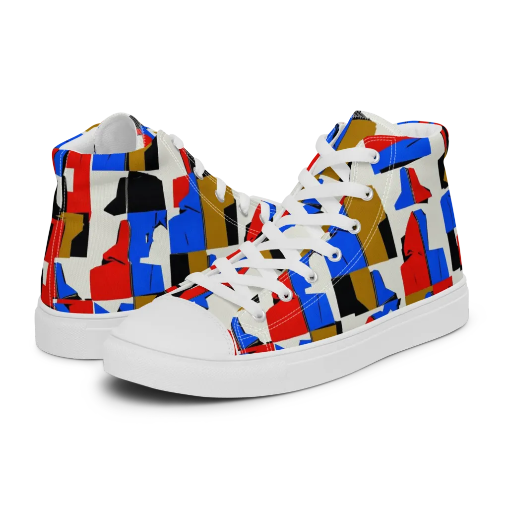 Primary Silhouettes on Women's High Top Canvas Shoes — Left