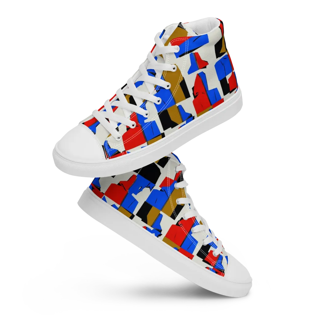 Primary Silhouettes on Women's High Top Canvas Shoes — Front