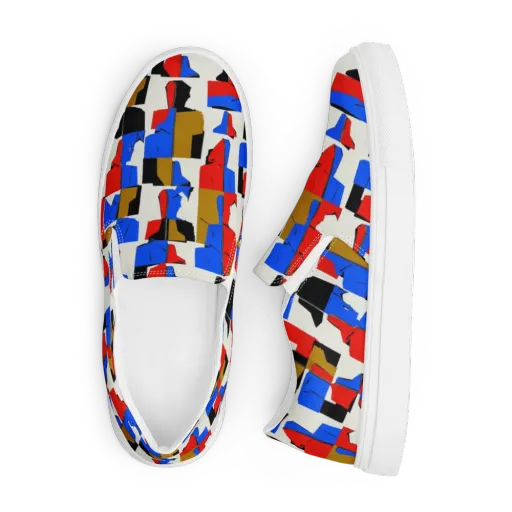 Primary Silhouettes on a Men's Slip-On Canvas Shoes