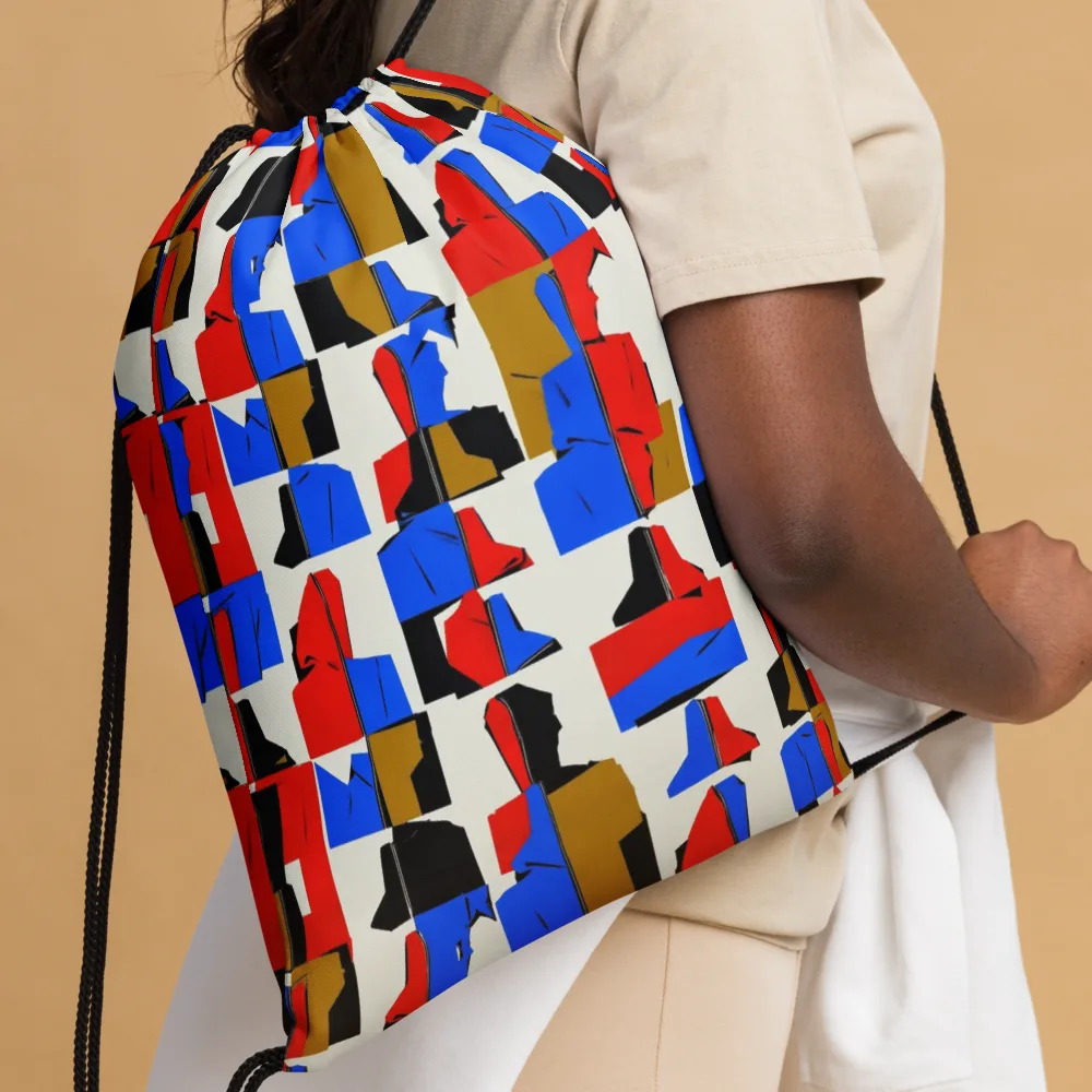 Primary Silhouettes on Drawstring Bag — Front