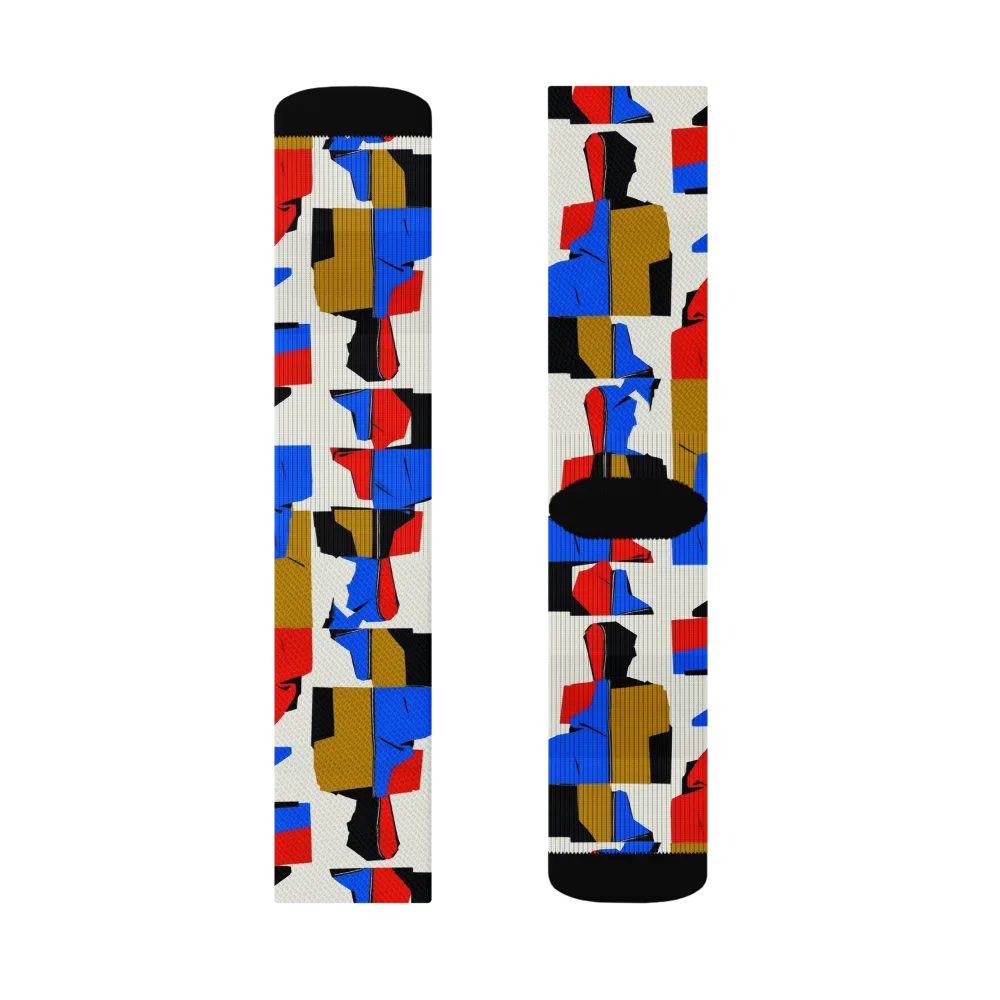 Primary Silhouettes on Socks — Left Sock