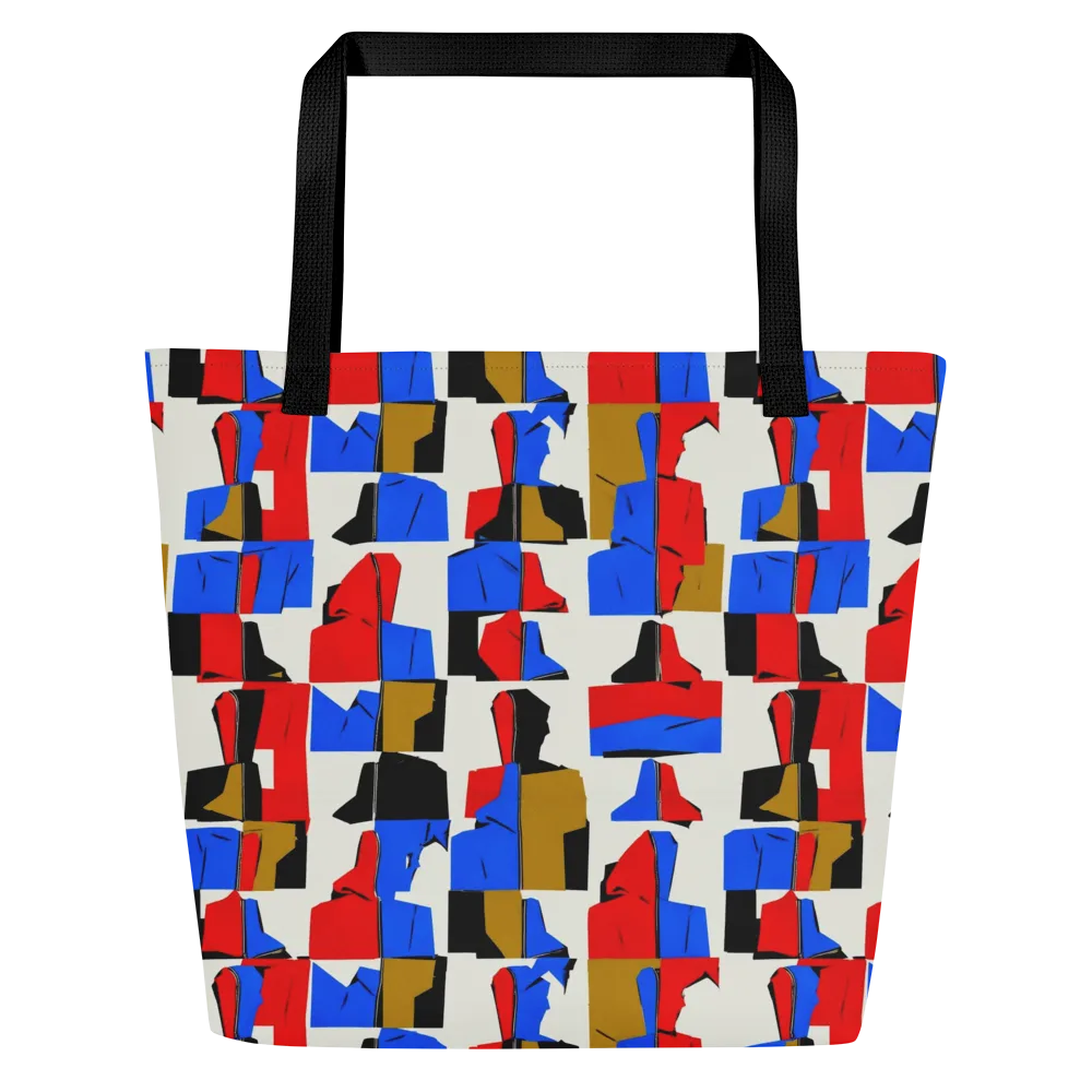 Primary Silhouettes on Large Tote Bag W/ Pocket — Front