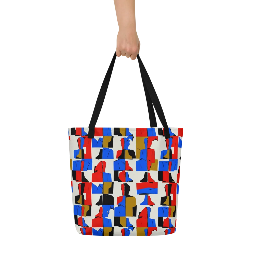 Primary Silhouettes on Large Tote Bag W/ Pocket — Front