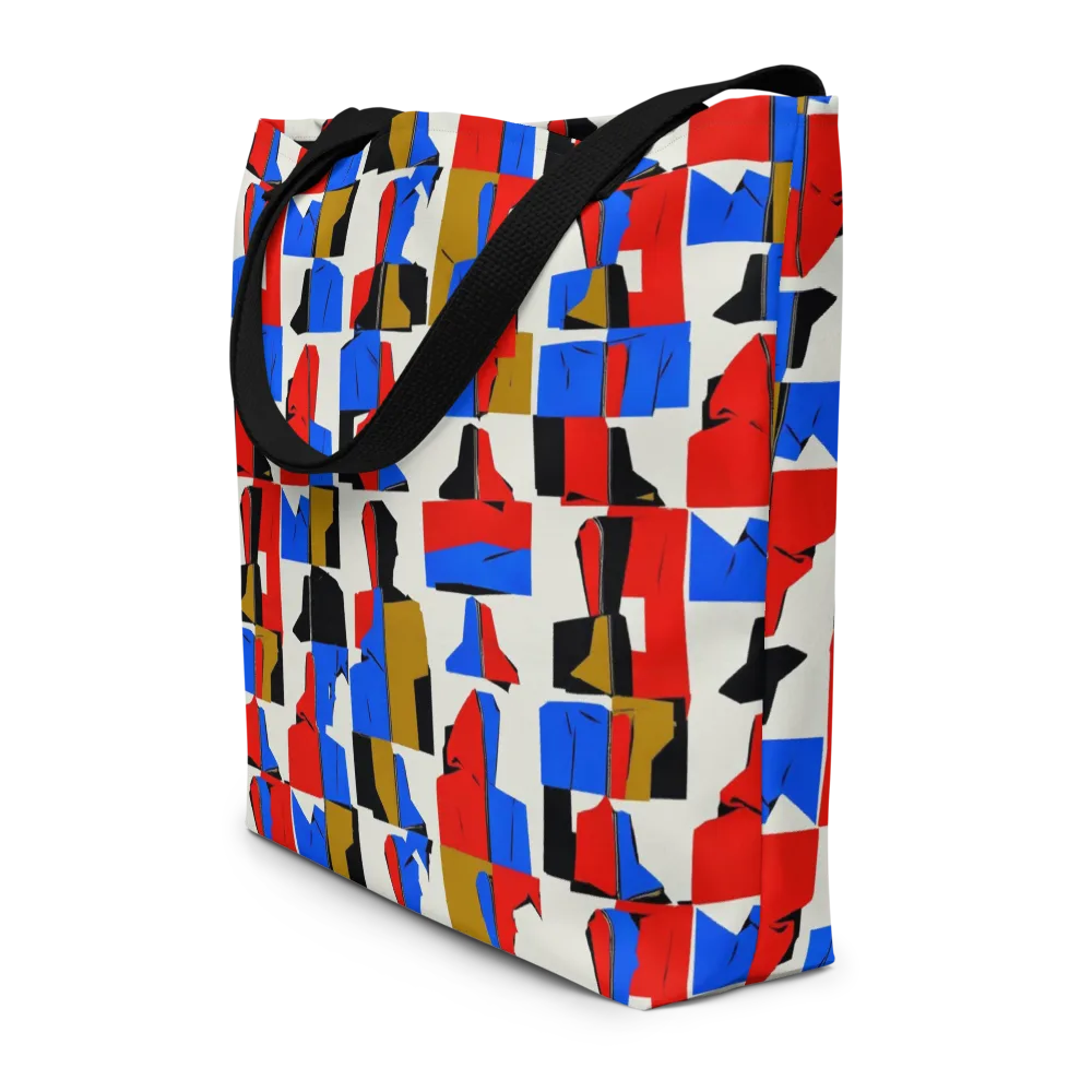 Primary Silhouettes on Large Tote Bag W/ Pocket — Front