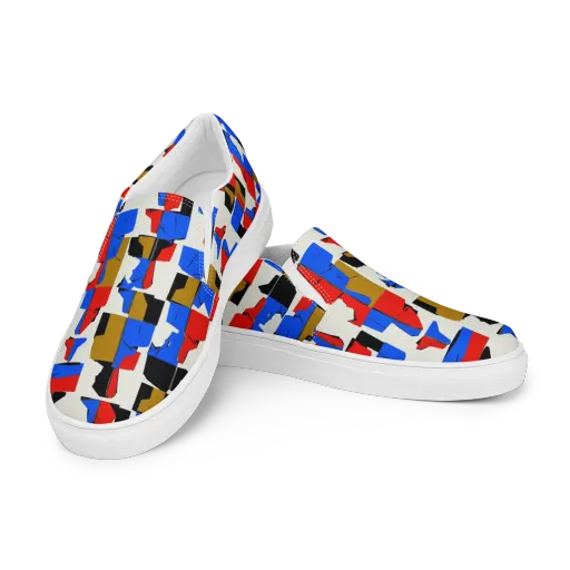 Primary Silhouettes on a Women's Slip-On Canvas Shoes
