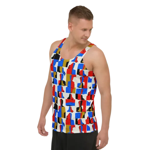 Primary Silhouettes on a Men's Tank Top
