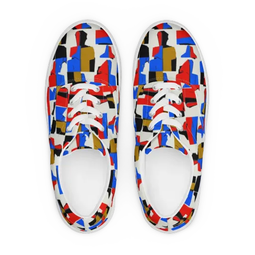 Primary Silhouettes on a Men's Lace-Up Canvas Shoes
