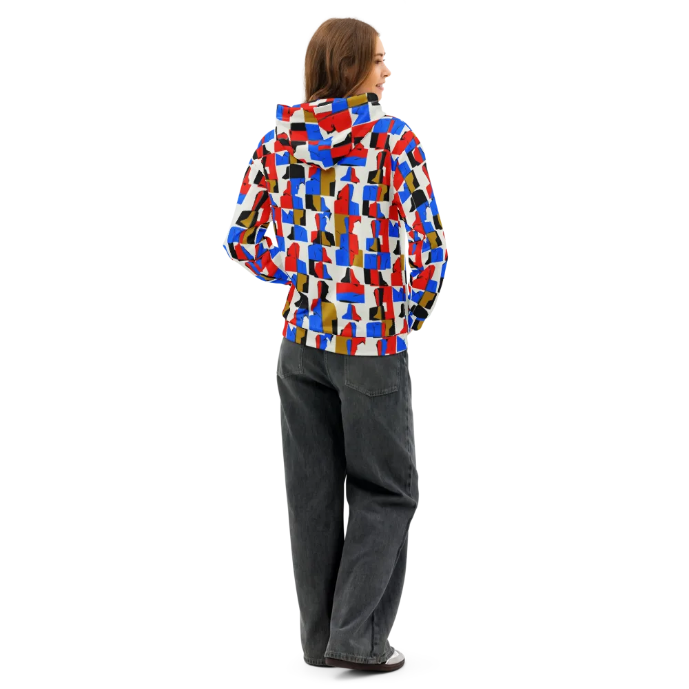 Primary Silhouettes on Cotton Hoodie — Back