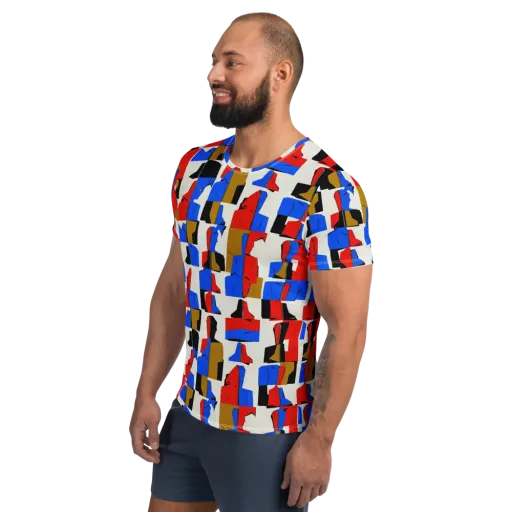 Primary Silhouettes on a Men's Athletic T-Shirt