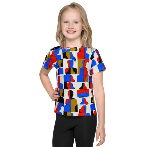 Primary Silhouettes on a Kids Crew Neck T-Shirt