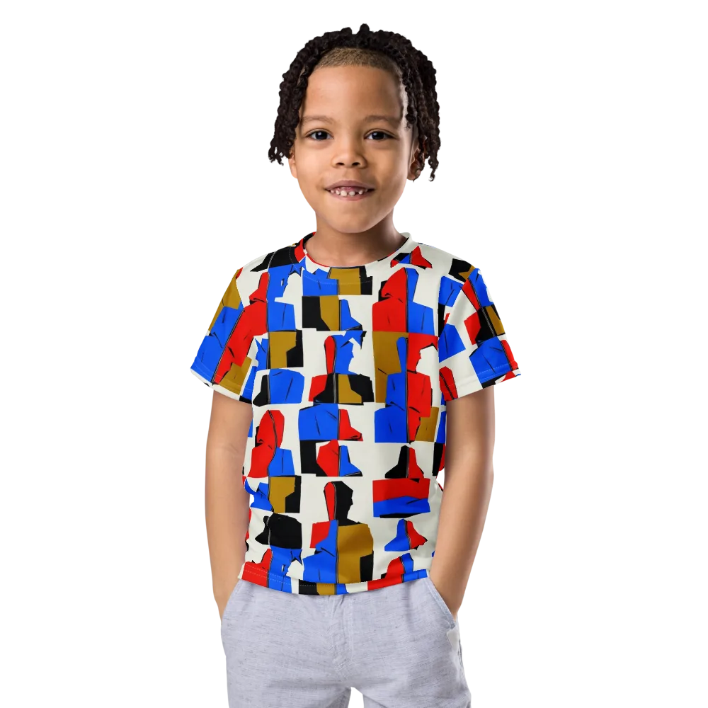 Primary Silhouettes on Kids Crew Neck T-Shirt — Front