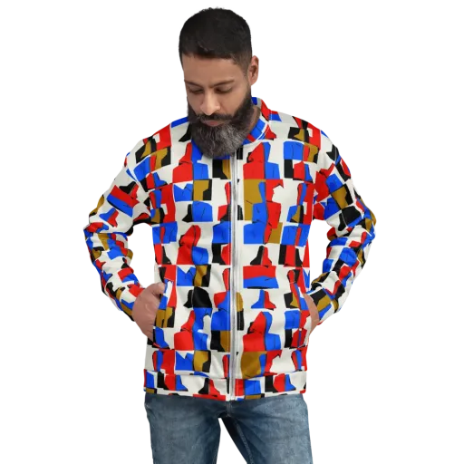 Primary Silhouettes on a Bomber Jacket