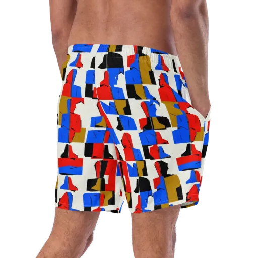 Primary Silhouettes on a Swim Trunks