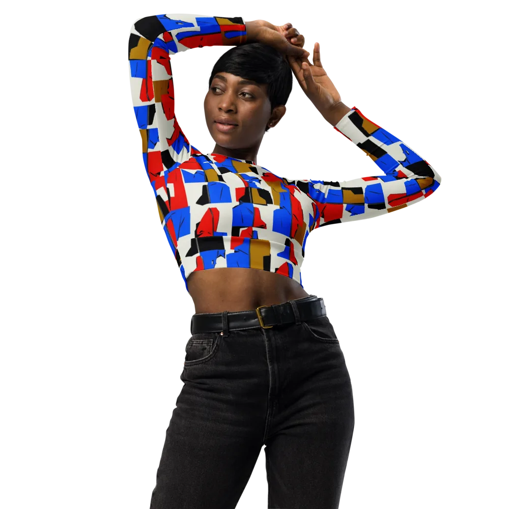 Primary Silhouettes on Long Sleeve Crop Top — Front